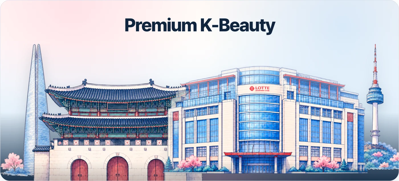 Premium K-Beauty with Lotte Department Store and Seoul landmarks